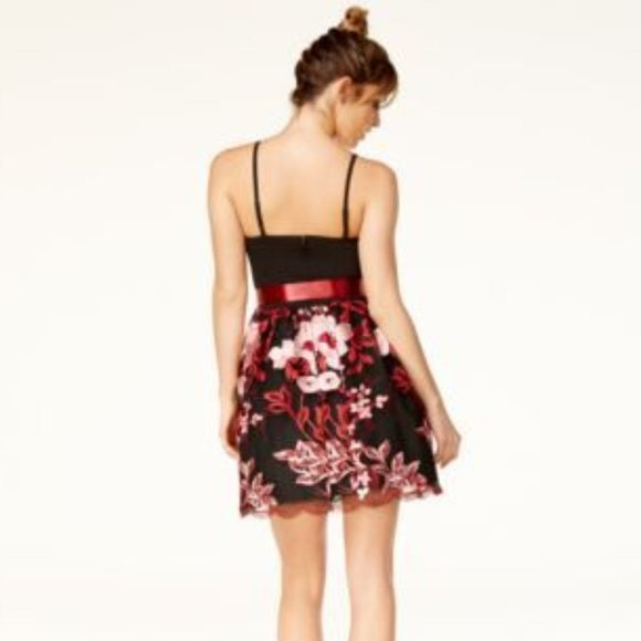 🌻 Teeze Me Juniors' Embroidered Fit & Flare Dress - Picture 5 of 6